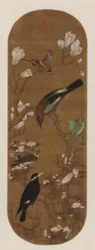 Oiseaux et fleurs, dynastie Qing